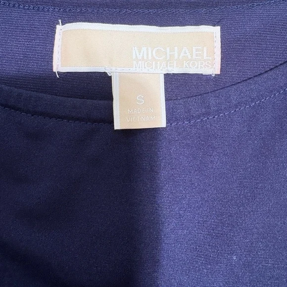 Michael Kors Navy Cape Overlay Fit & Flare Dress Size Small - Picture 7 of 7